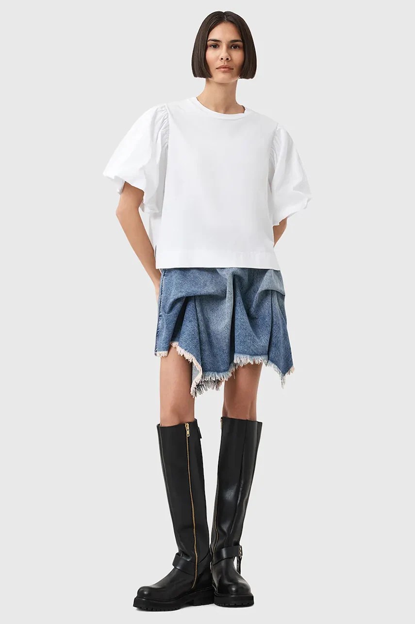 Fustă jeans AllSaints CRISSY Fustă jeans AllSaints CRISSY