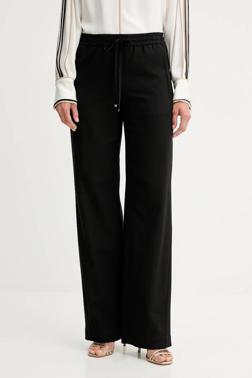 Boss pantaloni de bumbac Tildina cu talie înaltă Boss pantaloni de bumbac Tildina cu talie înaltă