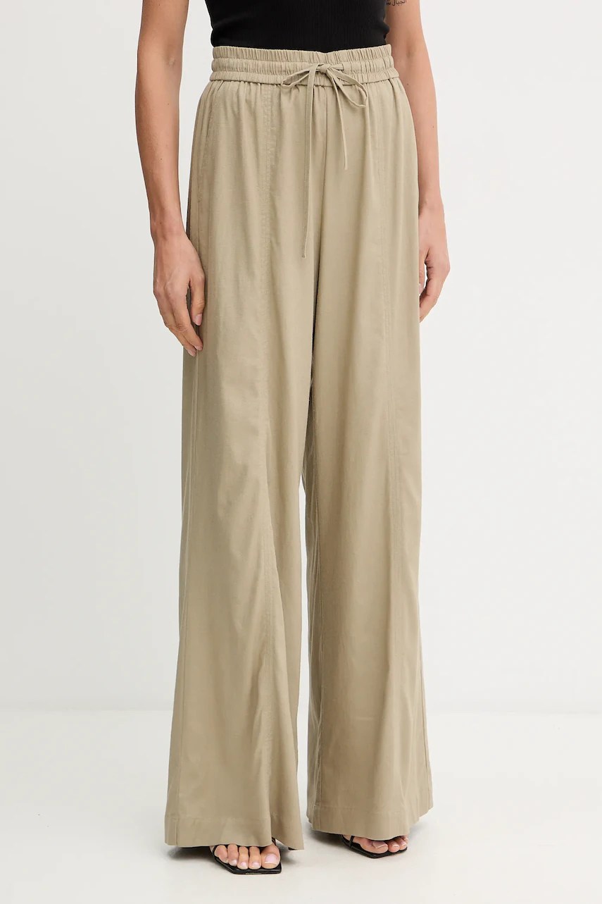 Gestuz pantaloni din in cu elastic în talie Gestuz pantaloni din in cu elastic în talie