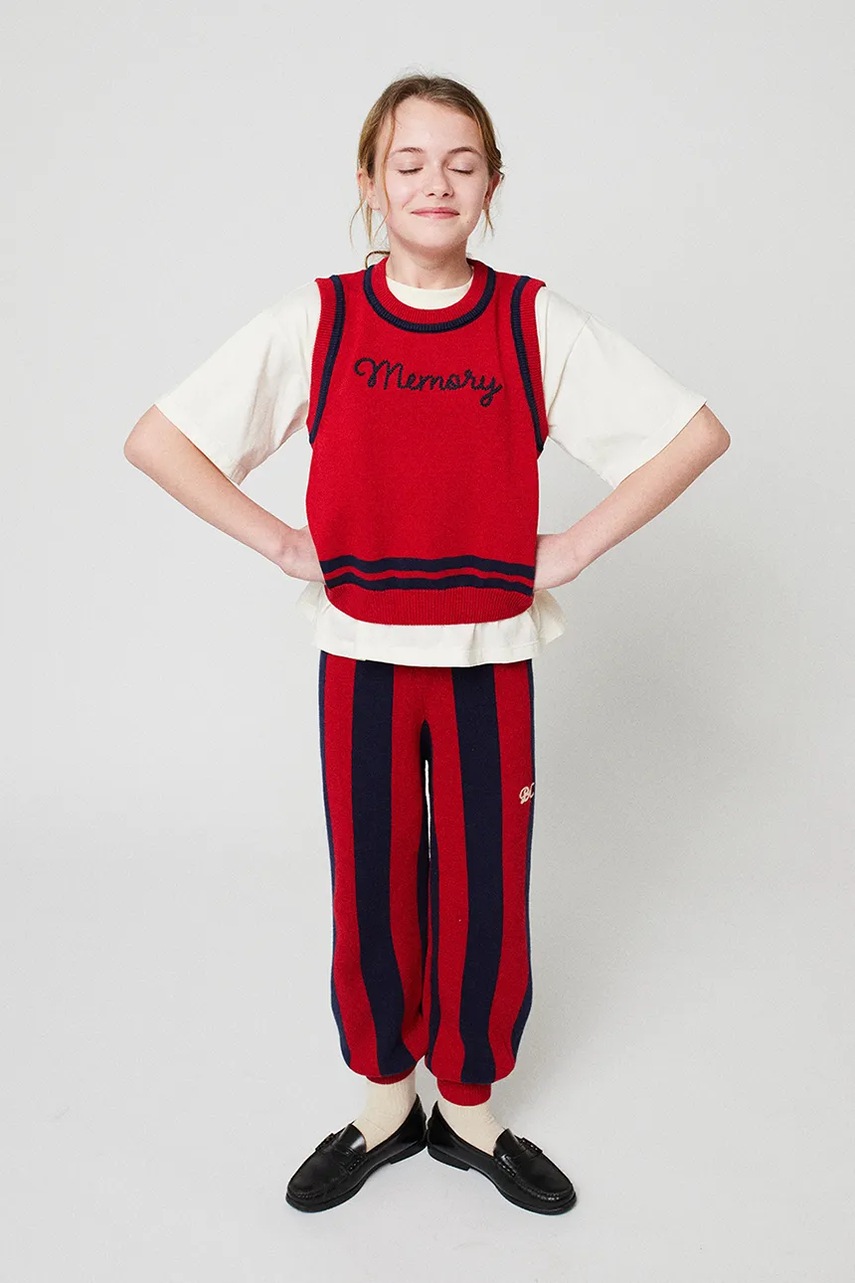 Pantaloni de bumbac bobo choses pentru copii cu dungi Pantaloni de bumbac bobo choses pentru copii cu dungi