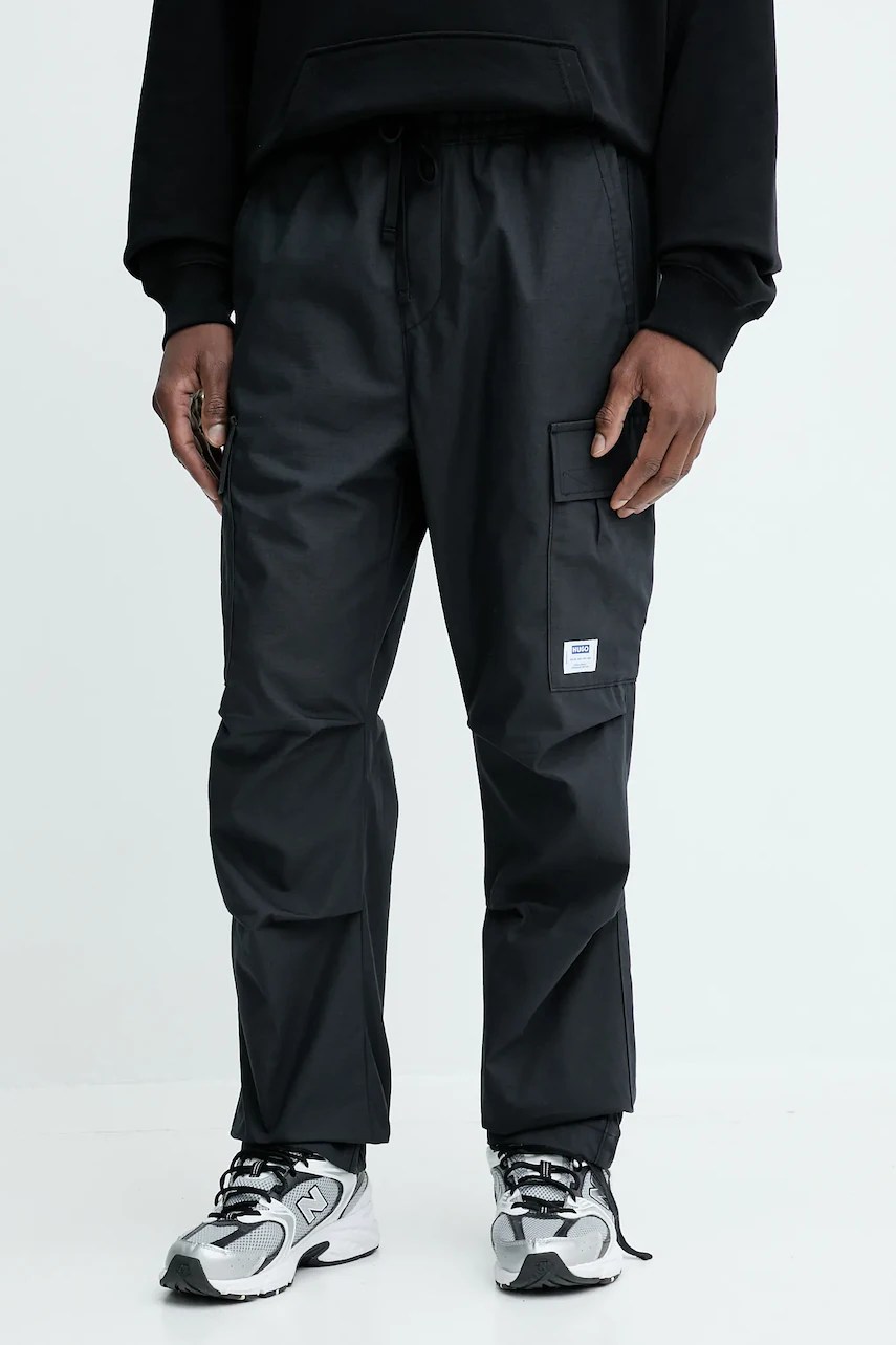 Pantaloni de bumbac HUGO blue Gadic242 Pantaloni de bumbac HUGO blue Gadic242