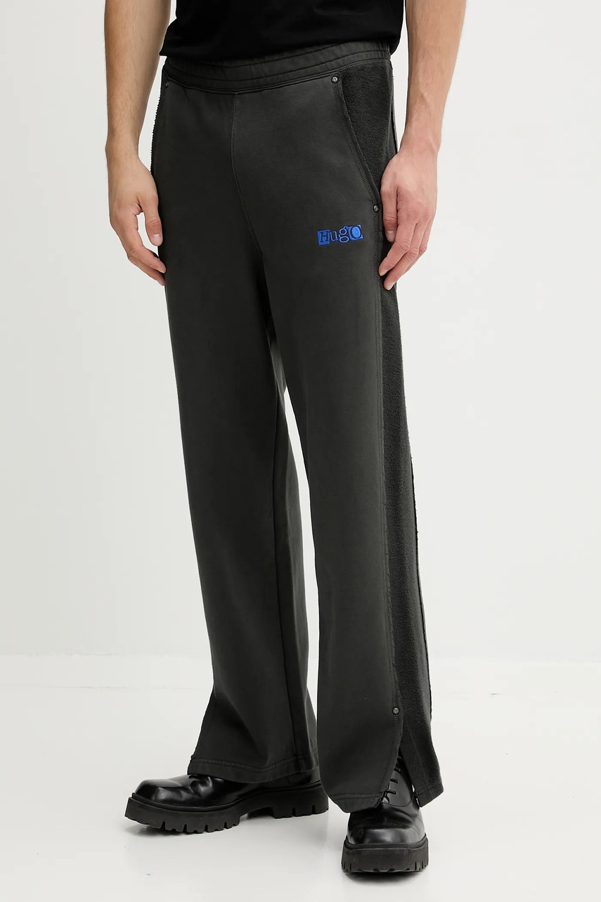 Pantaloni de trening HUGO blue din bumbac Naspant Pantaloni de trening HUGO blue din bumbac Naspant