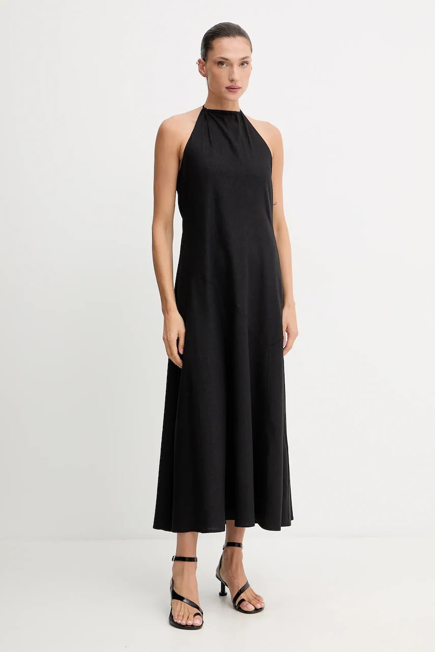 Rochie gestuz din amestec de in, fason în cloș Rochie gestuz din amestec de in, fason în cloș