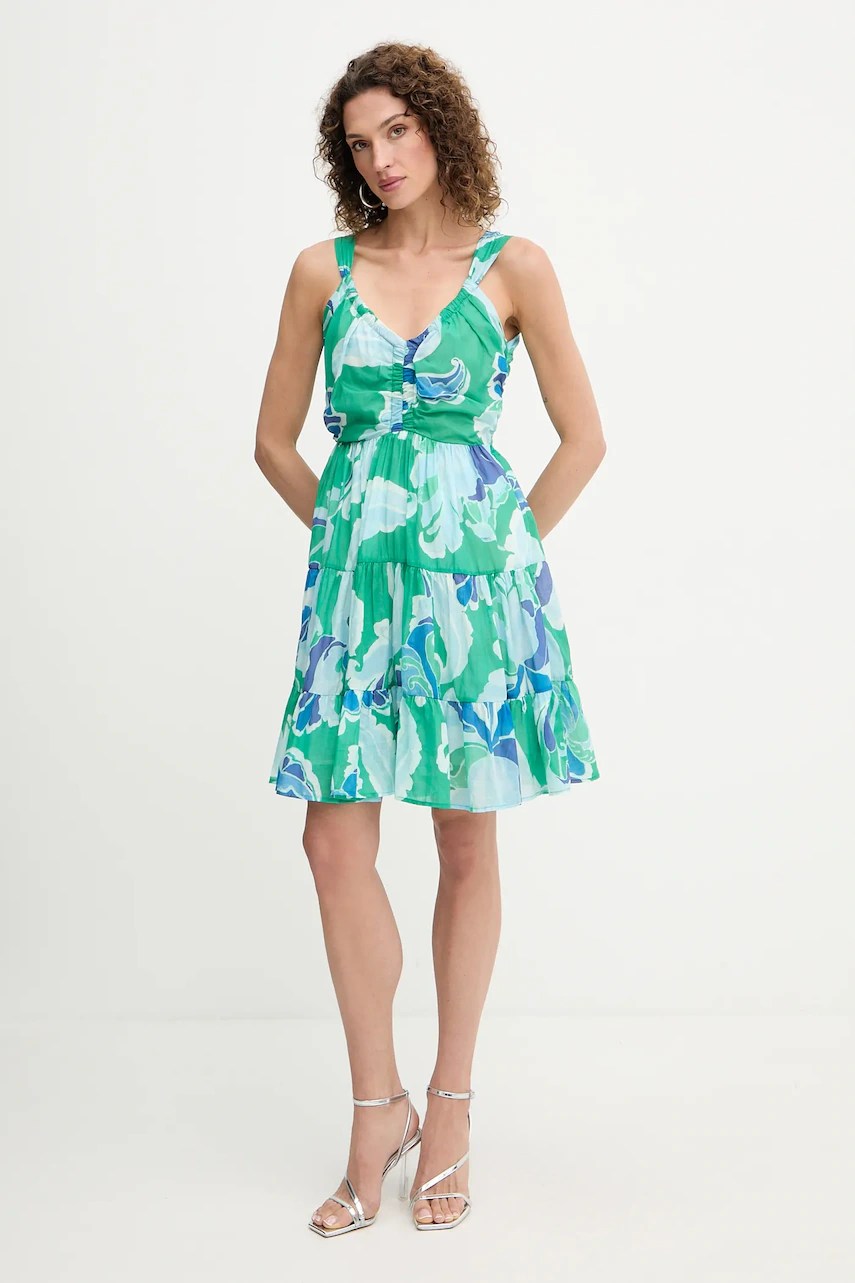 Rochie morgan din bumbac cu decolteu bardot Rochie morgan din bumbac cu decolteu bardot