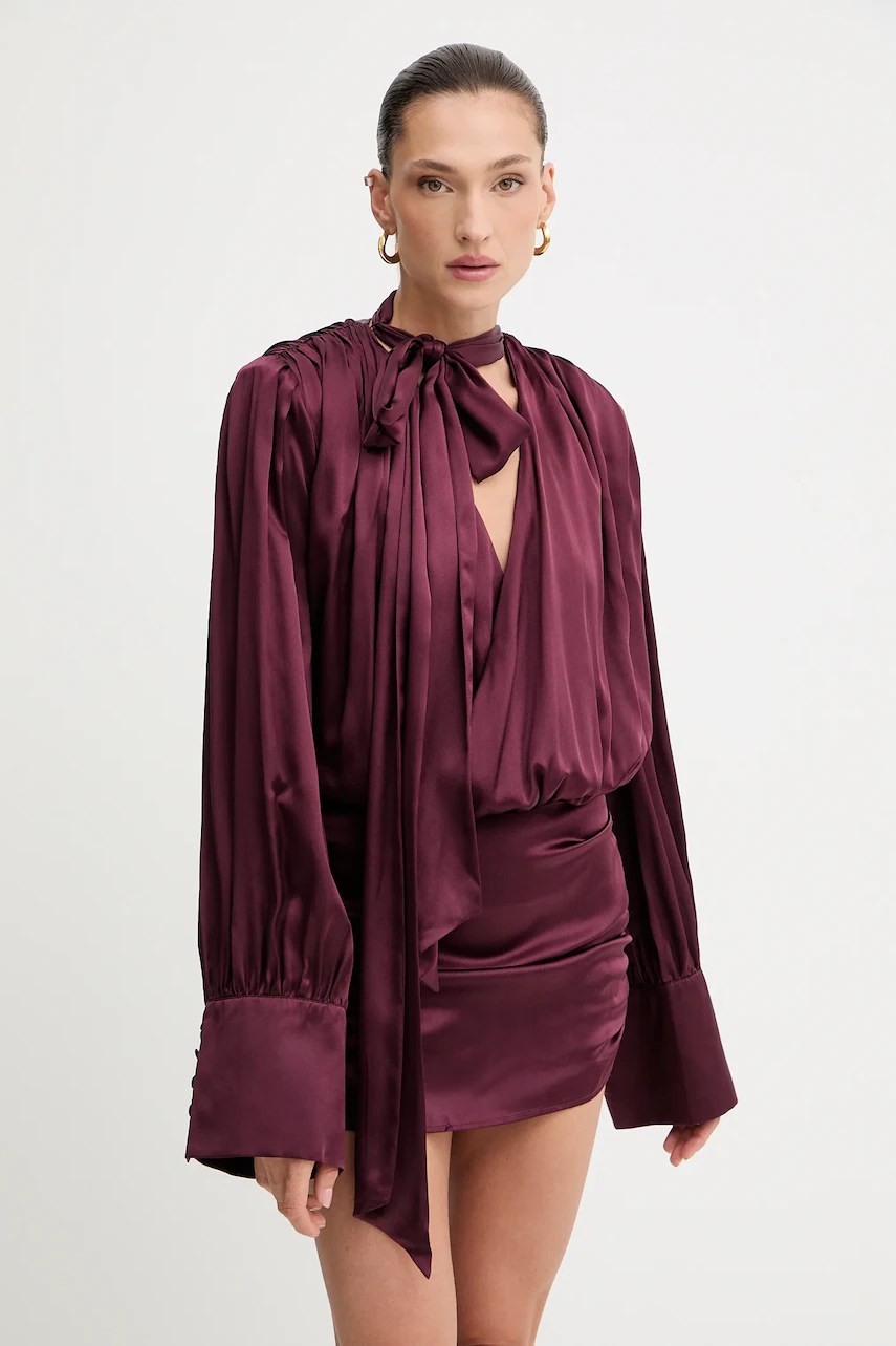 Rochie rotate din mătase cu decolteu tip apă Rochie rotate din mătase cu decolteu tip apă