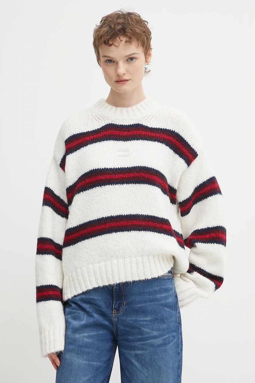 Pulover din amestec de lână de alpaca – Tommy Jeans Pulover din amestec de lână de alpaca – Tommy Jeans