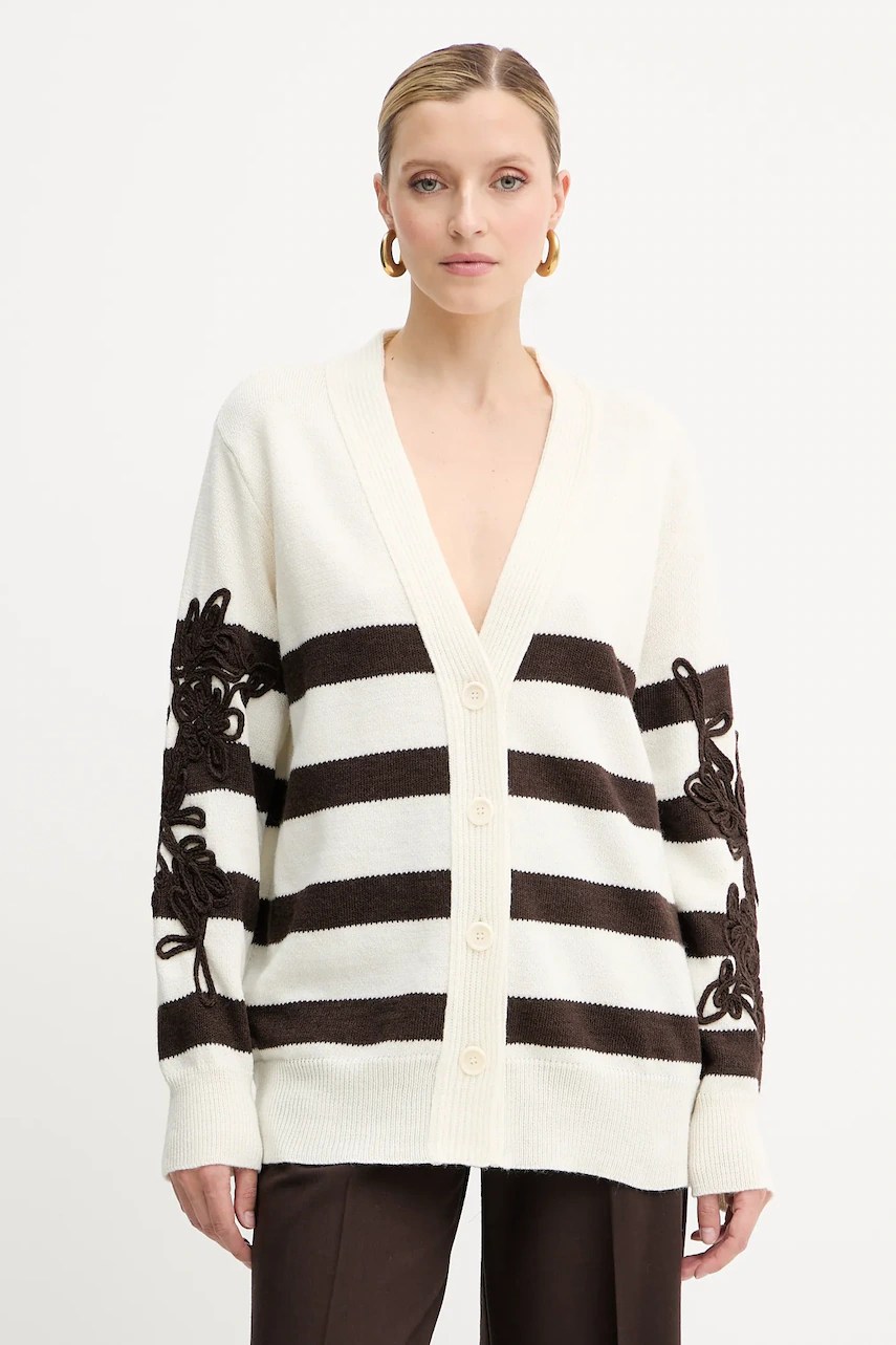 Ermanno firenze cardigan cu lână combinate Ermanno firenze cardigan cu lână combinate