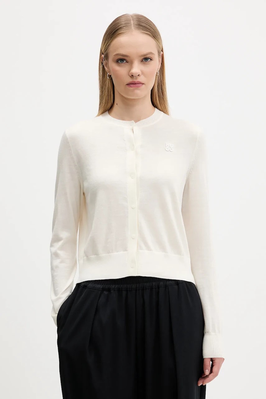 Cardigan HUGO din lână, model Sfabri Cardigan HUGO din lână, model Sfabri