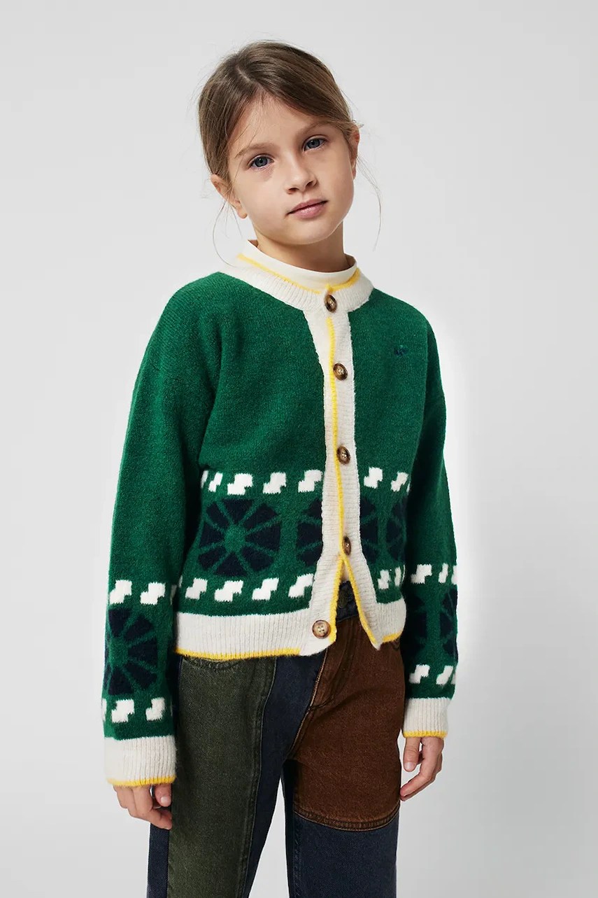 Cardigan bobo choses cu amestec de lână pentru copii Kaleidoscope Cardigan bobo choses cu amestec de lână pentru copii Kaleidoscope