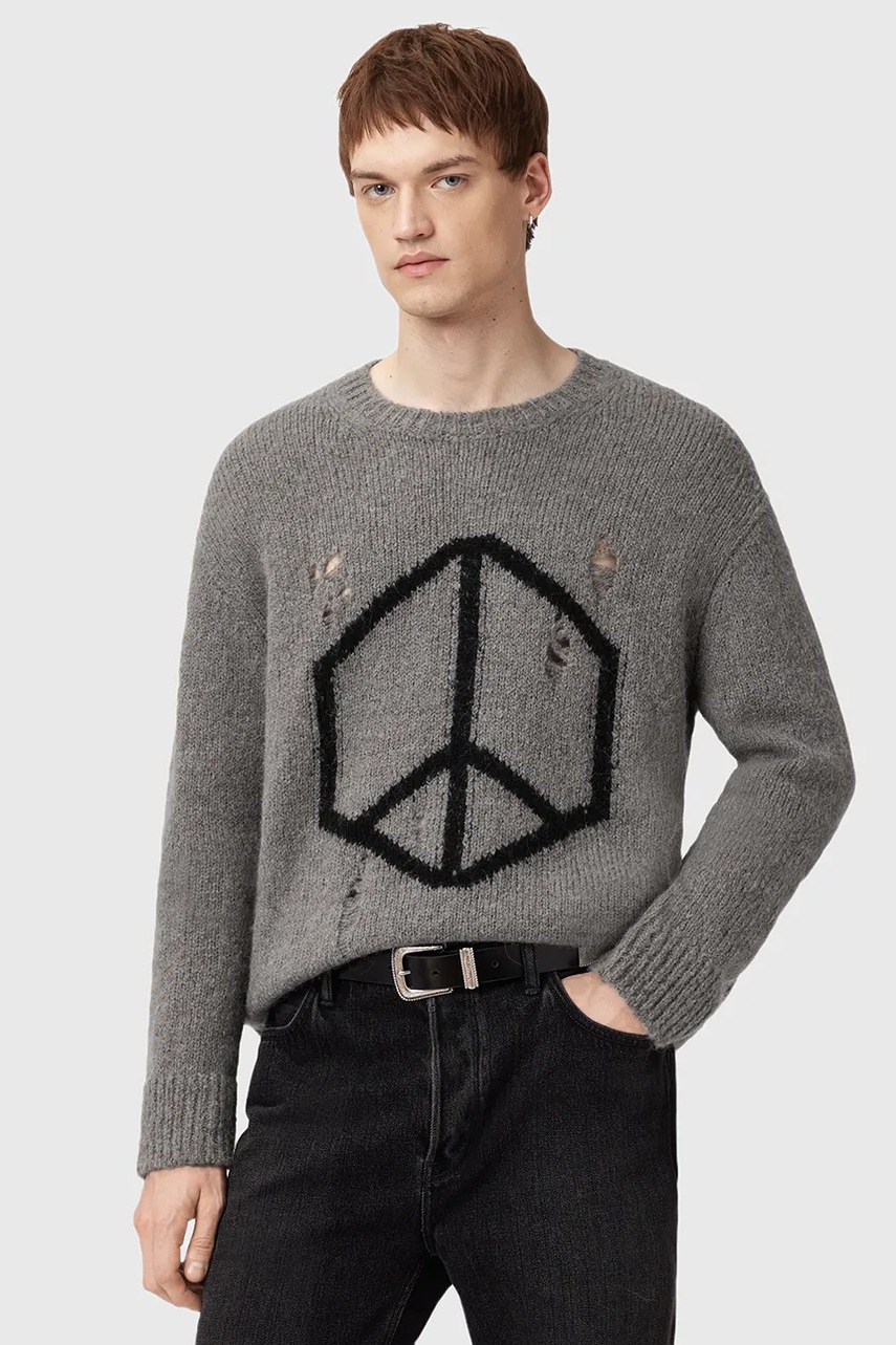 Pulover din amestec de lână AllSaints MESSAGE Pulover din amestec de lână AllSaints MESSAGE