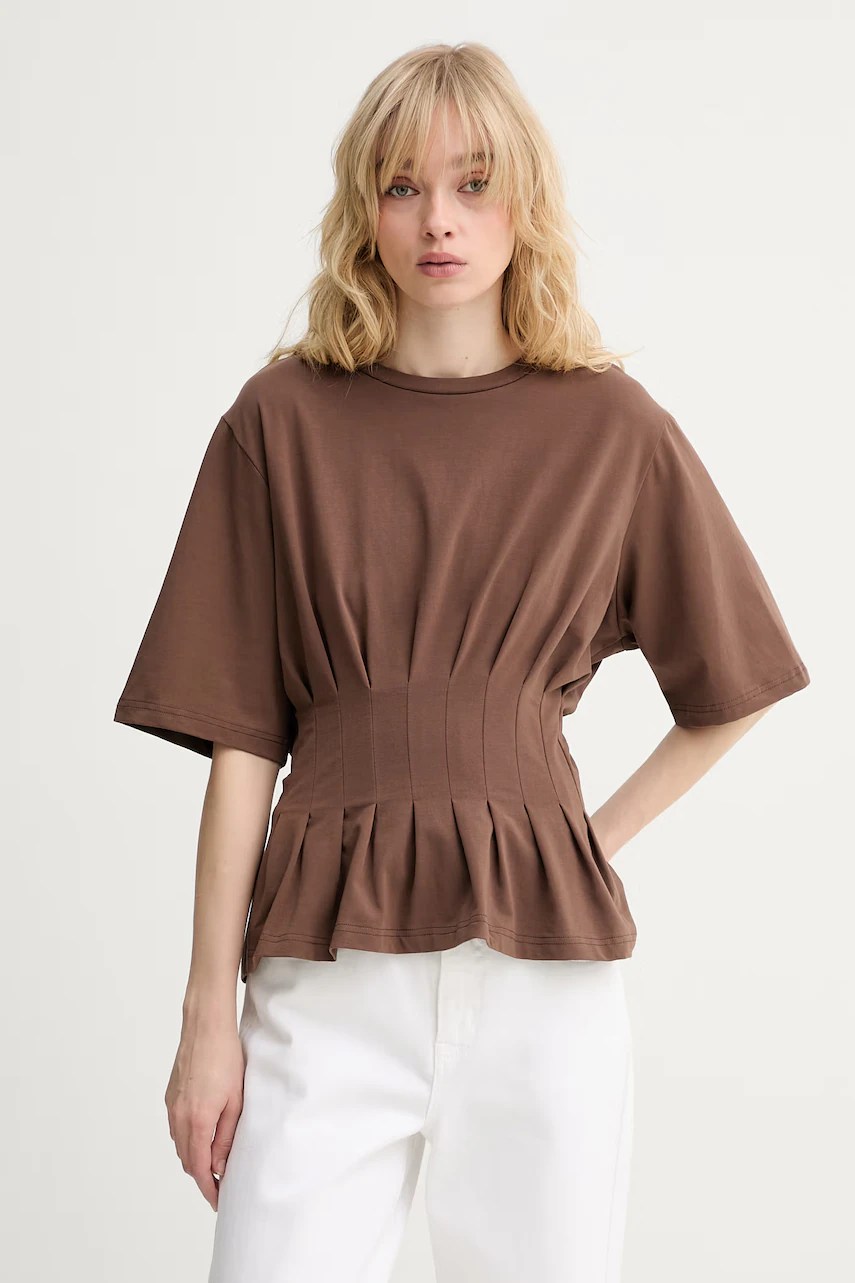 Tricou de damă gestuz din bumbac cu elastan Tricou de damă gestuz din bumbac cu elastan