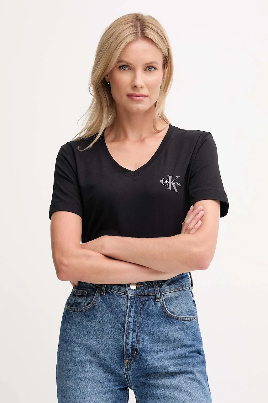 Tricou de damă calvin klein jeans din bumbac – pachet de 2 Tricou de damă calvin klein jeans din bumbac – pachet de 2