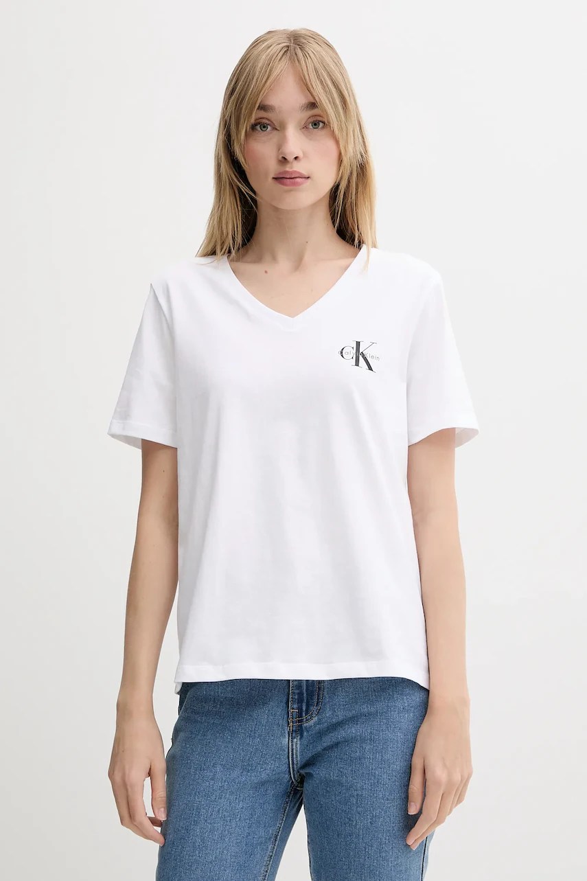Tricou femei calvin klein jeans din bumbac, pachet de 2 Tricou femei calvin klein jeans din bumbac, pachet de 2