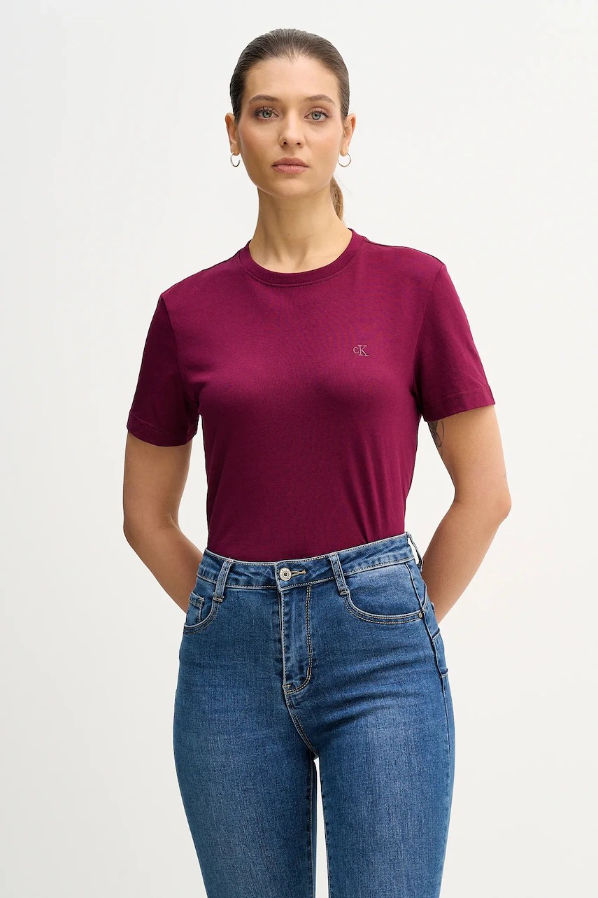 Tricou basic de femei calvin klein jeans din bumbac Tricou basic de femei calvin klein jeans din bumbac