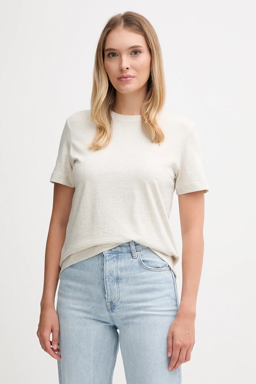 Tricou basic dama calvin klein jeans din bumbac Tricou basic dama calvin klein jeans din bumbac