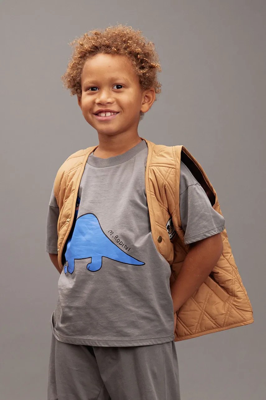 Tricou de bumbac pentru copii Dino mini rodini Tricou de bumbac pentru copii Dino mini rodini