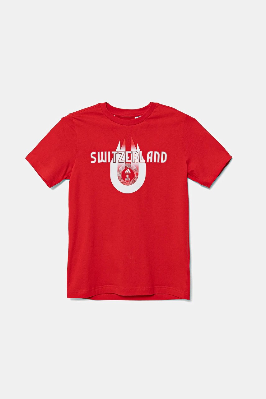 Tricou adidas performance din bumbac pentru copii SWITZERLAND Tricou adidas performance din bumbac pentru copii SWITZERLAND