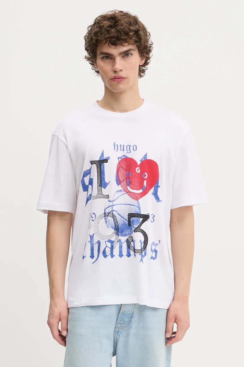 Tricou HUGO blue din bumbac Notix Tricou HUGO blue din bumbac Notix