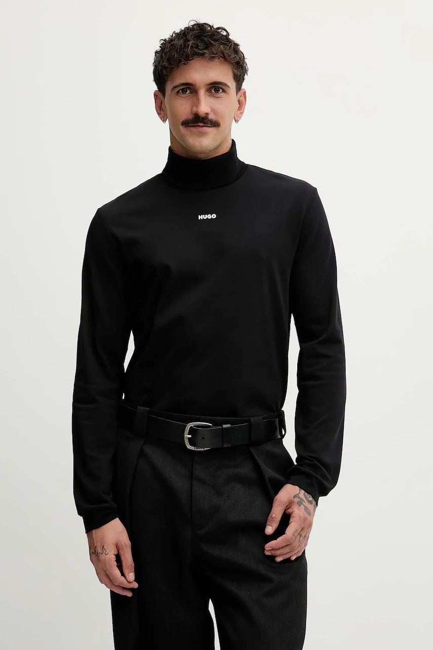 Tricou longsleeve HUGO din bumbac Daporollo Tricou longsleeve HUGO din bumbac Daporollo