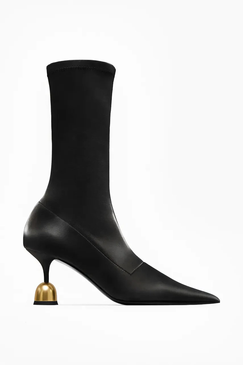 Botine cu toc cui pentru femei Penelope Asphalt Black – Vanda Novak / Element Botine cu toc cui pentru femei Penelope Asphalt Black – Vanda Novak / Element