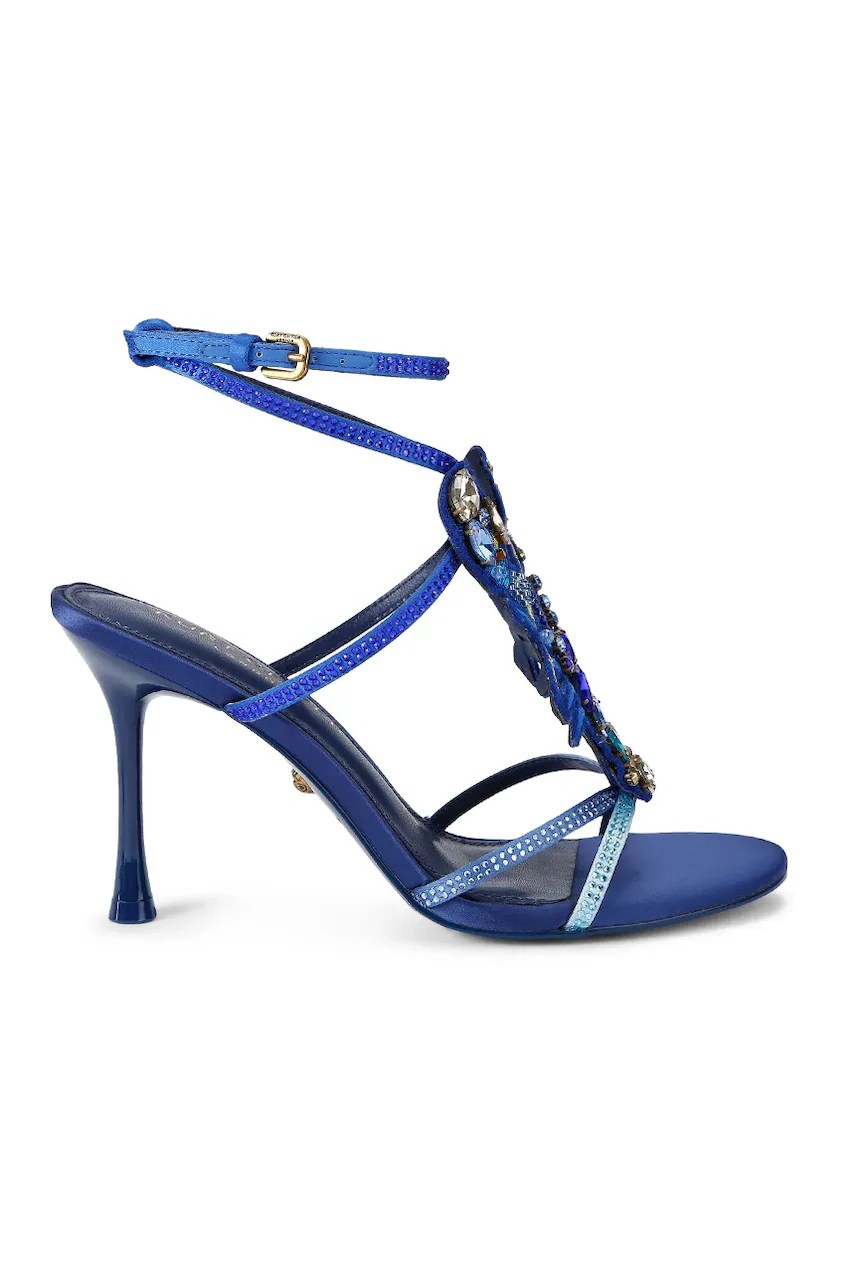 Sandale cu toc înalt Lobster Sandal Blue Fabric – Kurt Geiger London Sandale cu toc înalt Lobster Sandal Blue Fabric – Kurt Geiger London