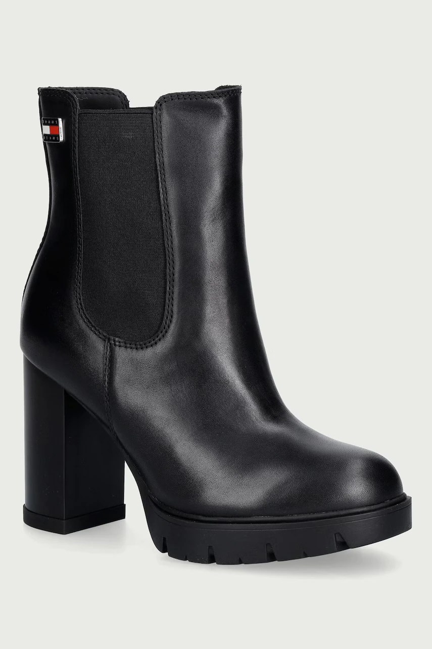 Botine pentru femei din piele TJW CHELSEA HIGH HEEL BOOTS – Tommy Jeans Botine pentru femei din piele TJW CHELSEA HIGH HEEL BOOTS – Tommy Jeans
