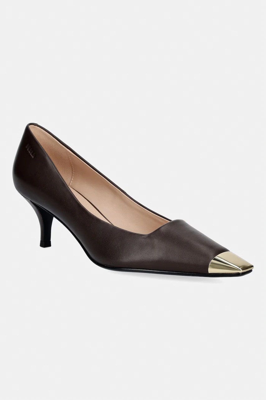 Pantofi cu toc stiletto din piele Metal Decollete – Furla Pantofi cu toc stiletto din piele Metal Decollete – Furla