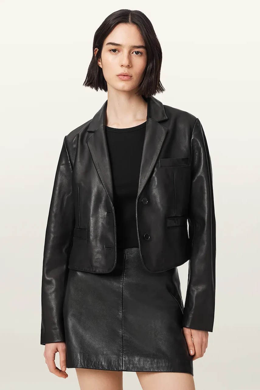 jachetă scurtă din piele pentru femei APTON – AllSaints jachetă scurtă din piele pentru femei APTON – AllSaints