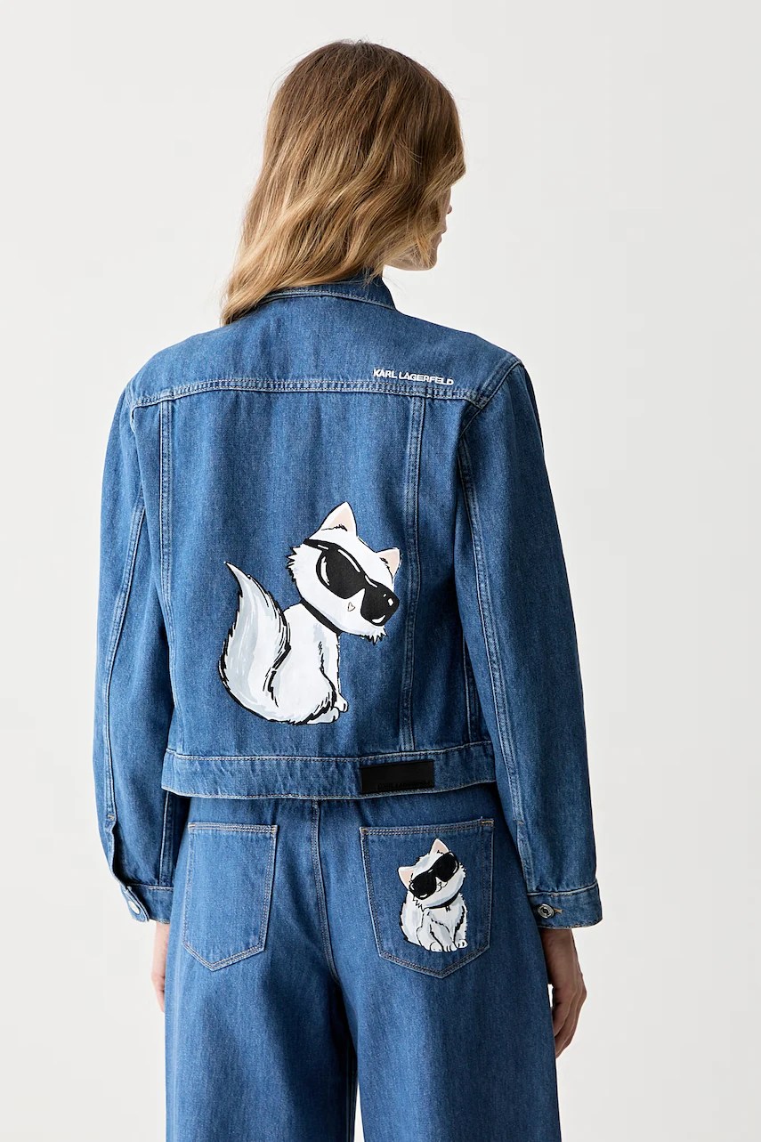 jachetă din denim IKON pentru femei – Karl Lagerfeld jachetă din denim IKON pentru femei – Karl Lagerfeld