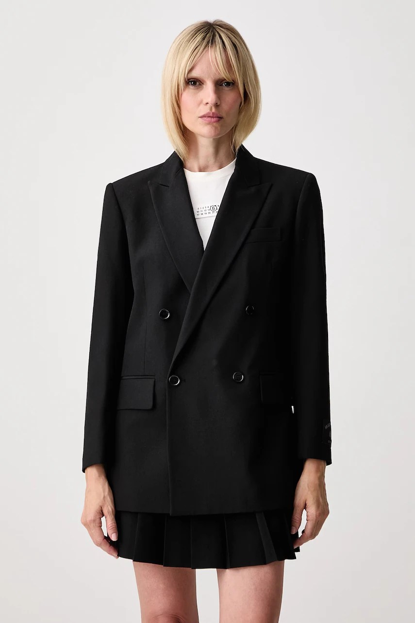 Sacou cu două rânduri de nasturi pentru femei – MM6 Maison Margiela Sacou cu două rânduri de nasturi pentru femei – MM6 Maison Margiela