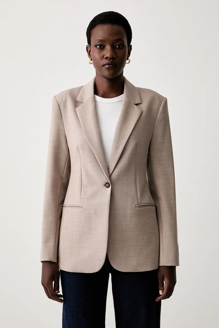Sacou cu un singur rând de nasturi pentru femei – CALVIN KLEIN Sacou cu un singur rând de nasturi pentru femei – CALVIN KLEIN