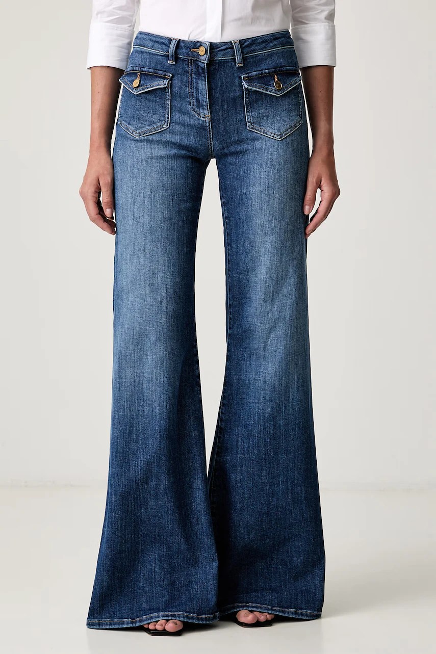 Blugi wide leg pentru femei – Elisabetta Franchi Blugi wide leg pentru femei – Elisabetta Franchi