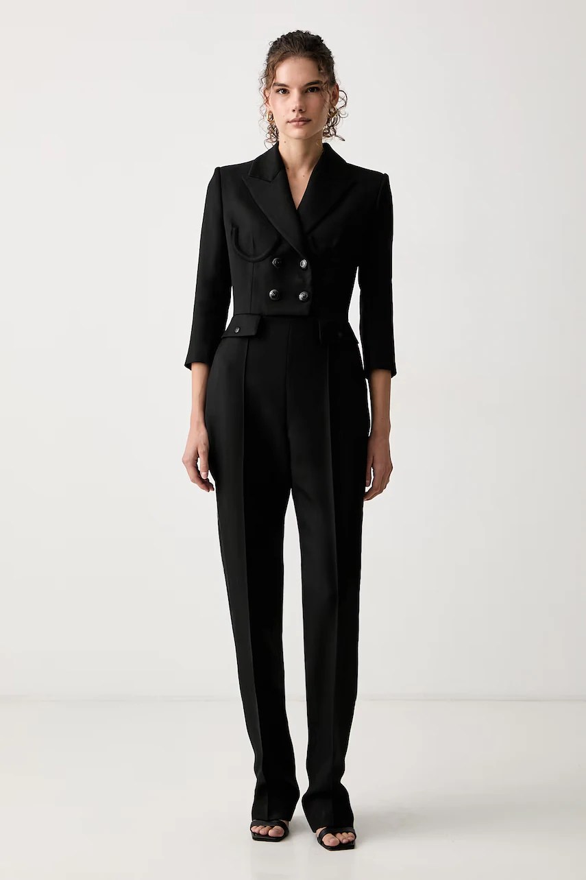 Salopetă de costum pentru femei cu lână – Elisabetta Franchi Salopetă de costum pentru femei cu lână – Elisabetta Franchi