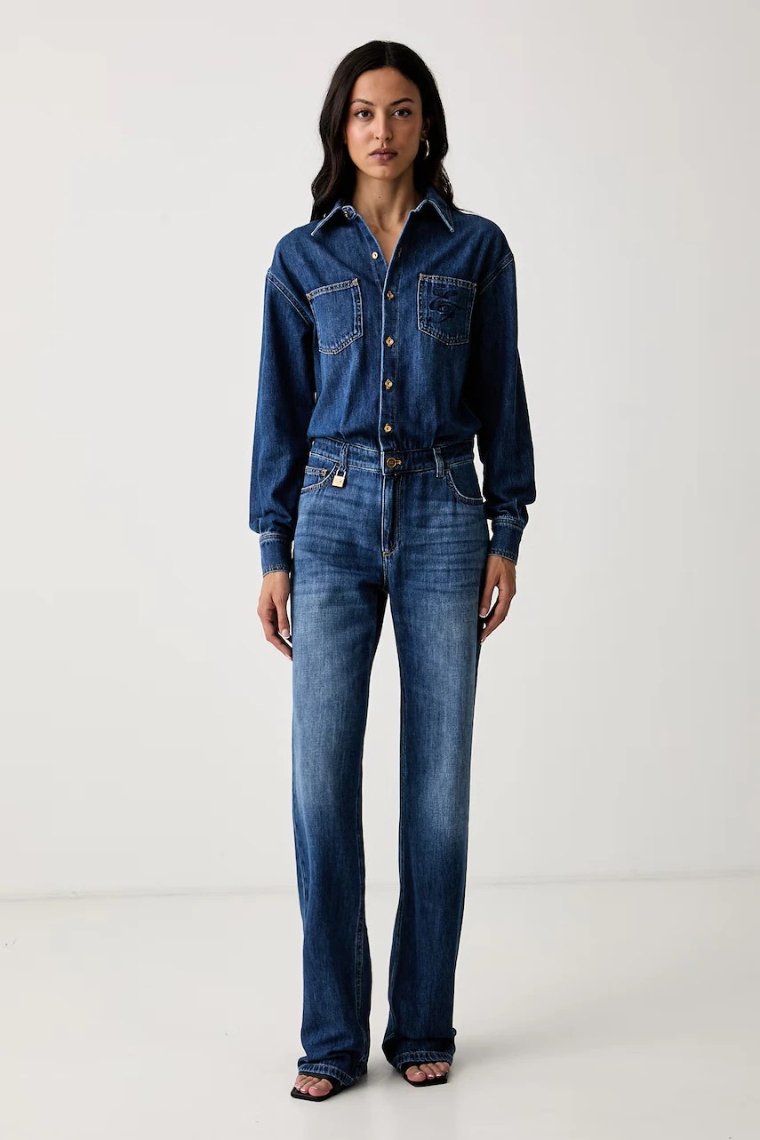 Salopetă din denim pentru femei – Elisabetta Franchi Salopetă din denim pentru femei – Elisabetta Franchi