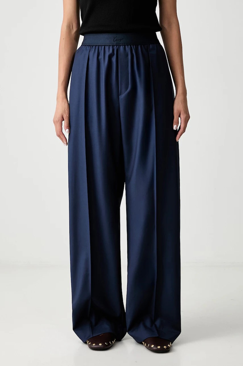 pantaloni wide leg din lână pentru femei – Kenzo pantaloni wide leg din lână pentru femei – Kenzo