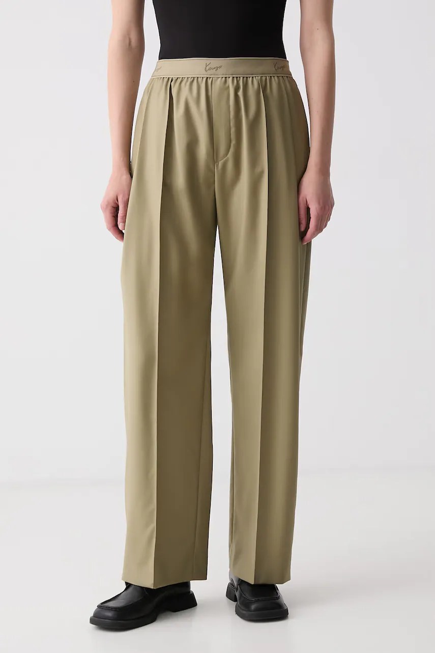 Pantaloni wide leg pentru femei din lână – Kenzo Pantaloni wide leg pentru femei din lână – Kenzo