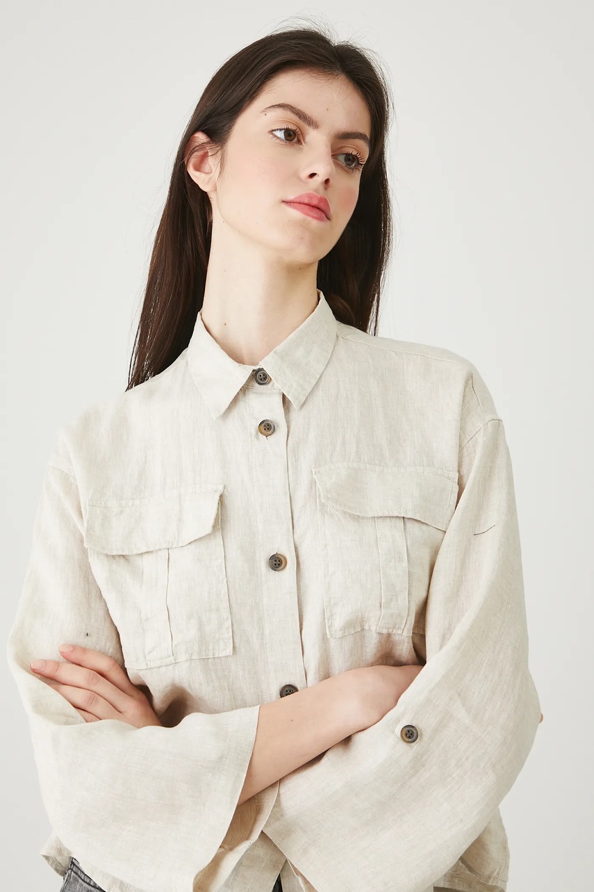 Cămașă medicine din in – stil lejer și durabil Cămașă medicine din in - stil lejer și durabil