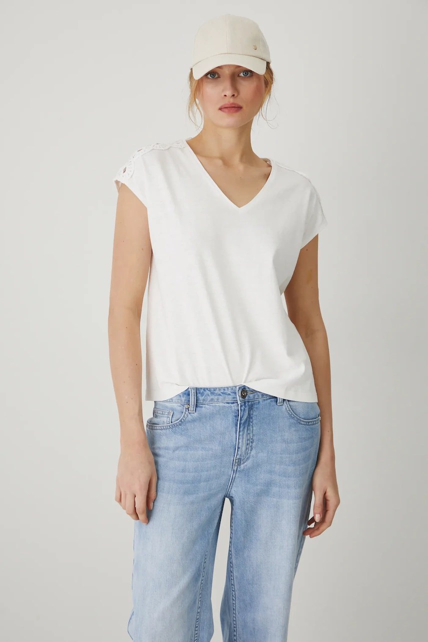 Tricou medicine din in cu mânecă kimono Tricou medicine din in cu mânecă kimono