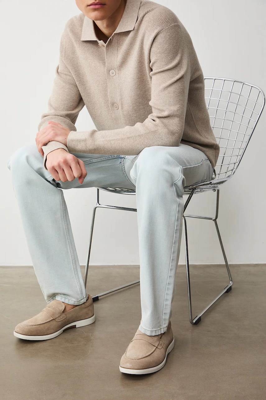 Mocasini din piele întoarsă pentru bărbați, model medicine Mocasini din piele întoarsă pentru bărbați, model medicine