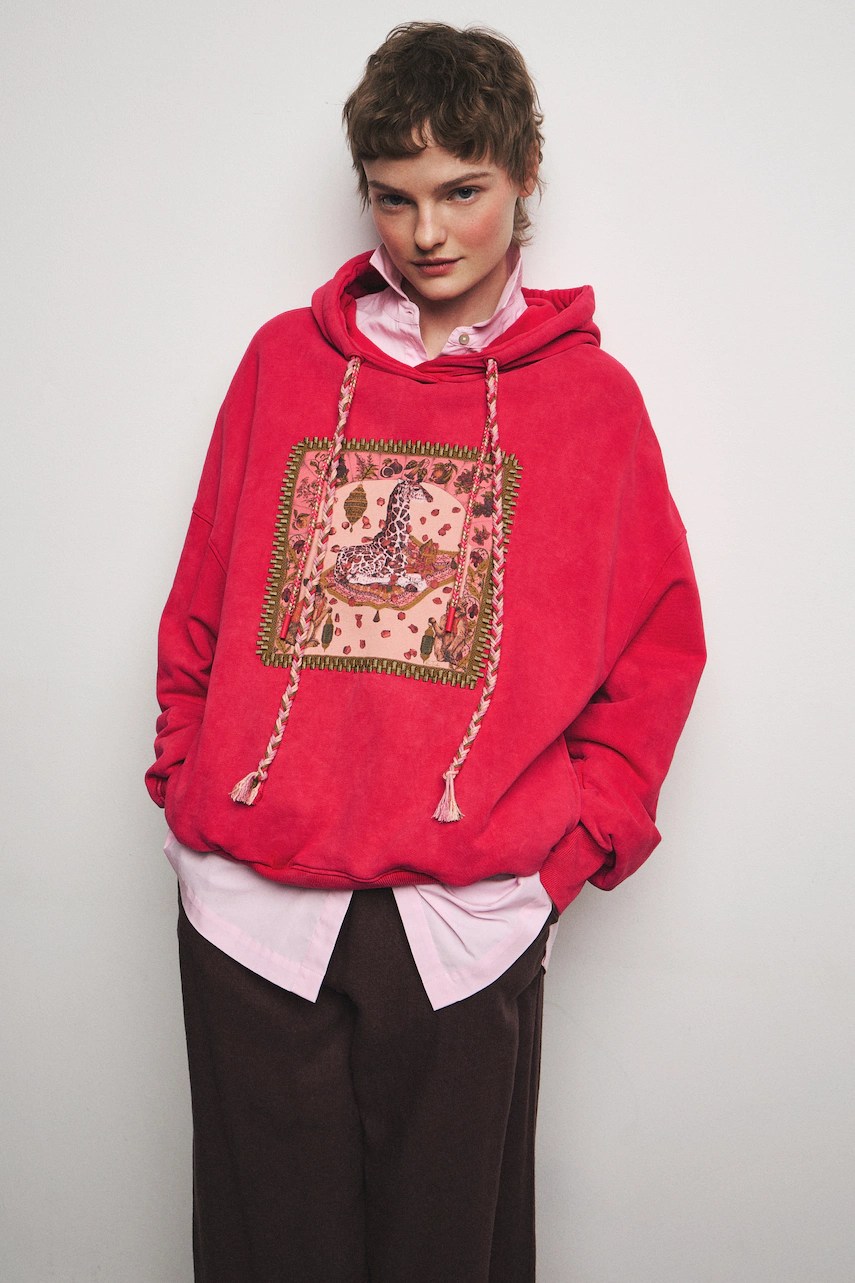 Hanorac cu glugă pentru femei, din bumbac Hanorac cu glugă pentru femei, din bumbac