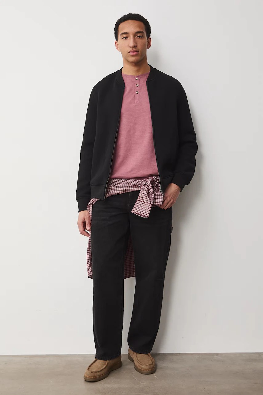 Hanorac cu fermoar pentru bărbați, din bumbac Hanorac cu fermoar pentru bărbați, din bumbac