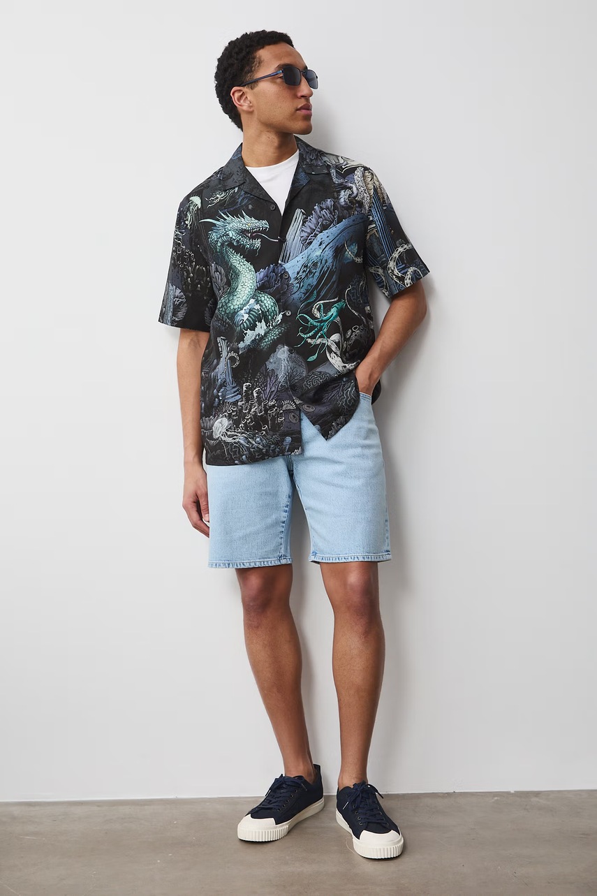 Cămașă medicine pentru bărbați, cu amestec de in Cămașă medicine pentru bărbați, cu amestec de in