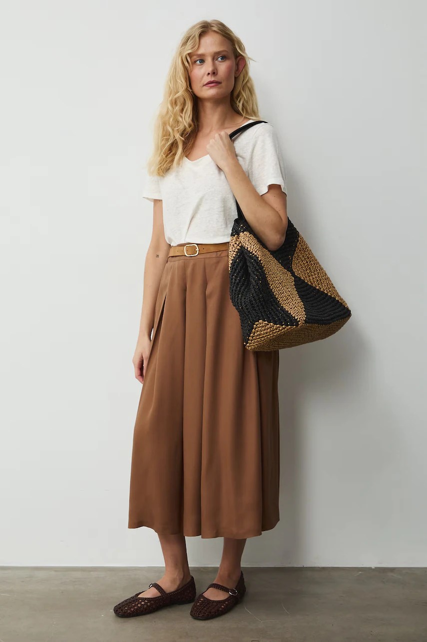 Fustă plisată din lyocell medicine Fustă plisată din lyocell medicine