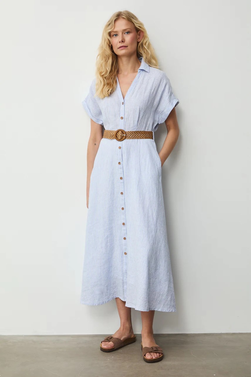 Rochie evazată din in medicine Rochie evazată din in medicine