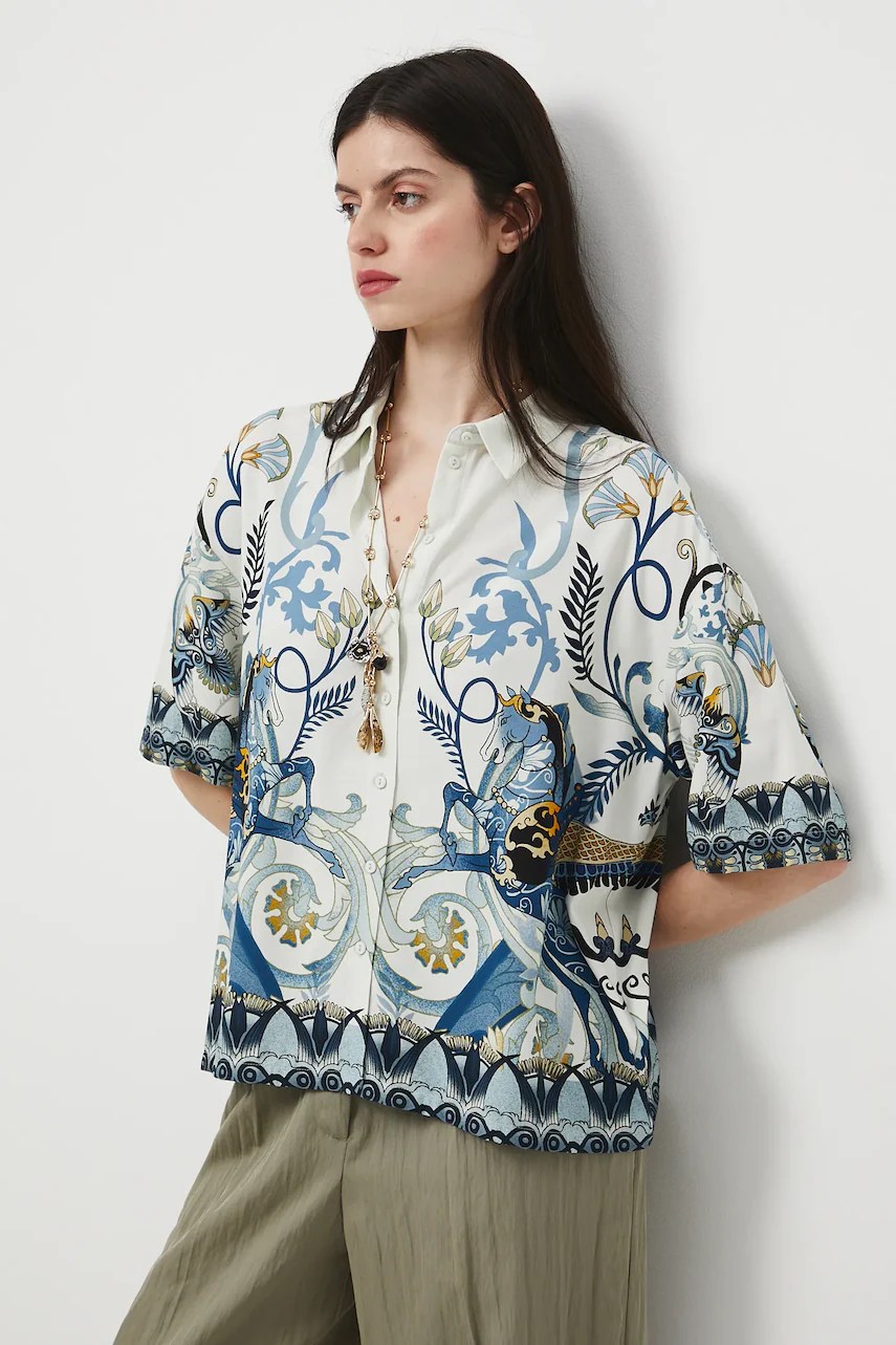 Cămașă medicine oversize din amestec de in Cămașă medicine oversize din amestec de in