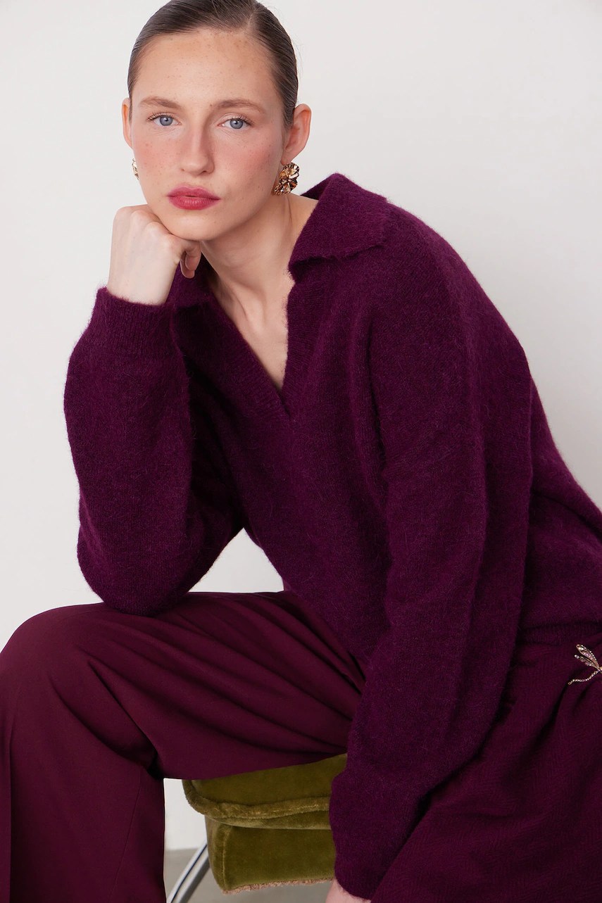 Pulover supradimensionat din lână de alpaca – medicine Pulover supradimensionat din lână de alpaca – medicine