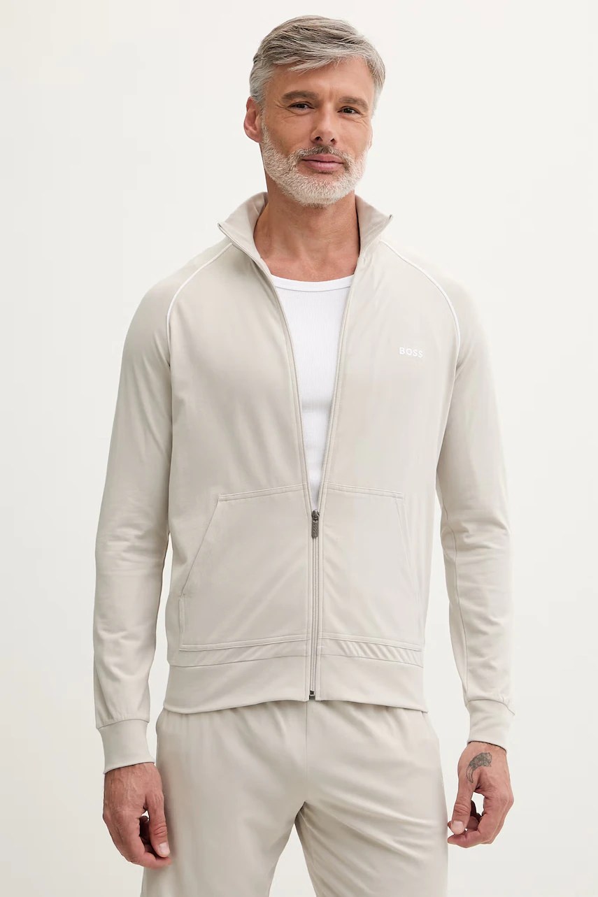 Hanorac cu fermoar BOSS bărbătesc din bumbac cu elastan mix&match jacket z Hanorac cu fermoar BOSS bărbătesc din bumbac cu elastan mix&match jacket z