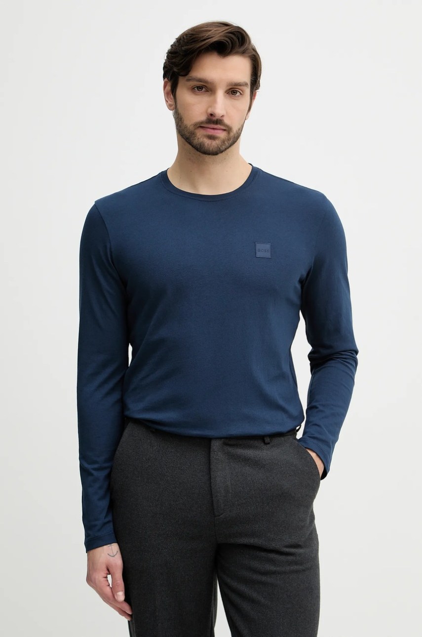 Tricou mânecă lungă boss orange din bumbac Tricou mânecă lungă boss orange din bumbac