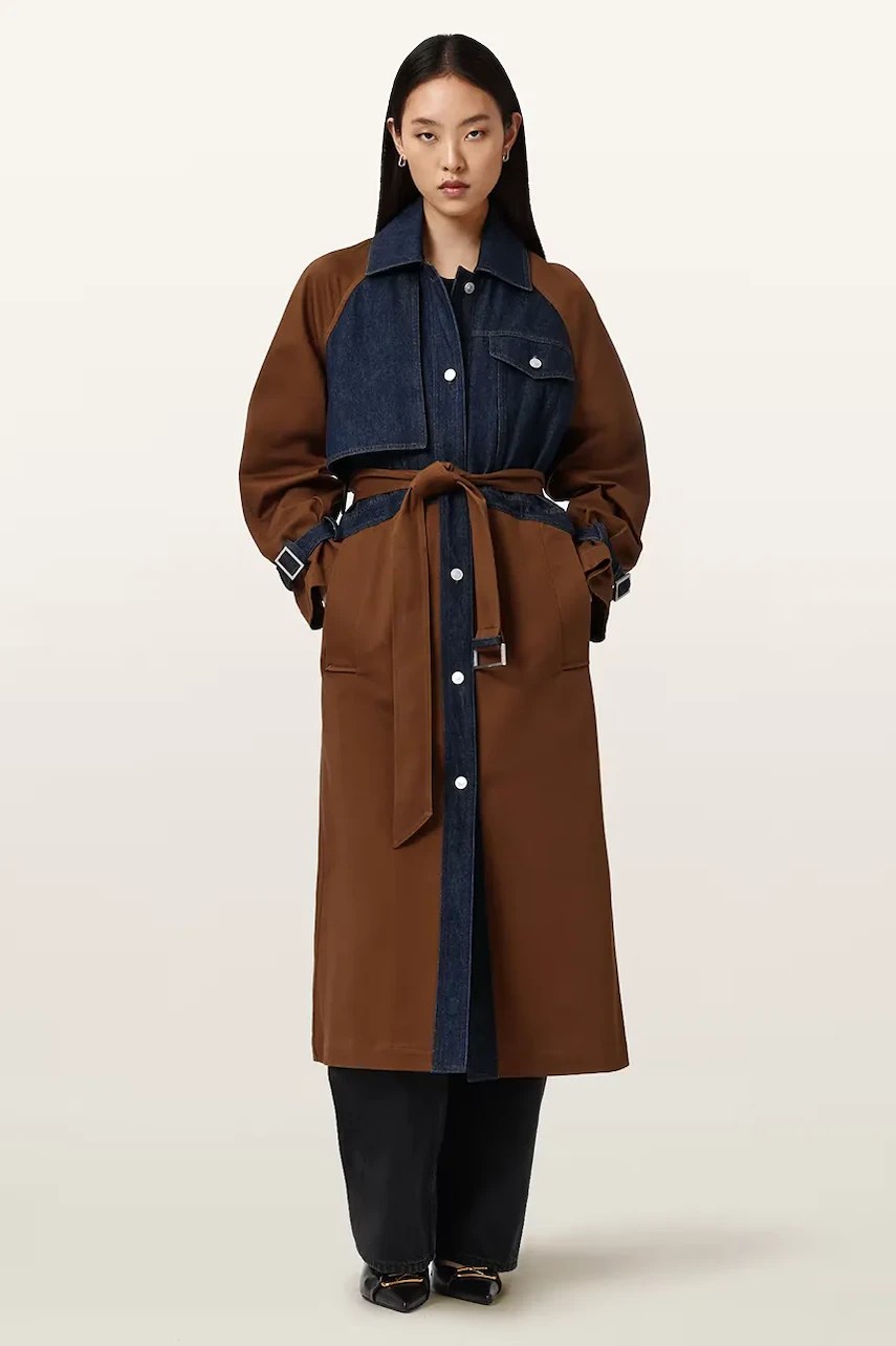 Trenci de damă AllSaints din bumbac DAYLY TRENCH Trenci de damă AllSaints din bumbac DAYLY TRENCH