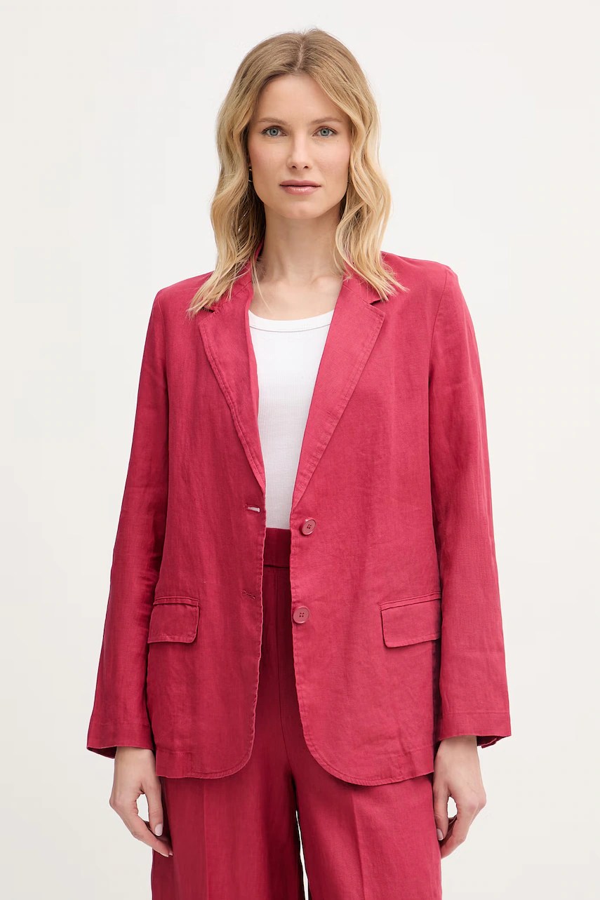 Sacou de damă united colors of benetton cu un singur rând de nasturi din in Sacou de damă united colors of benetton cu un singur rând de nasturi din in